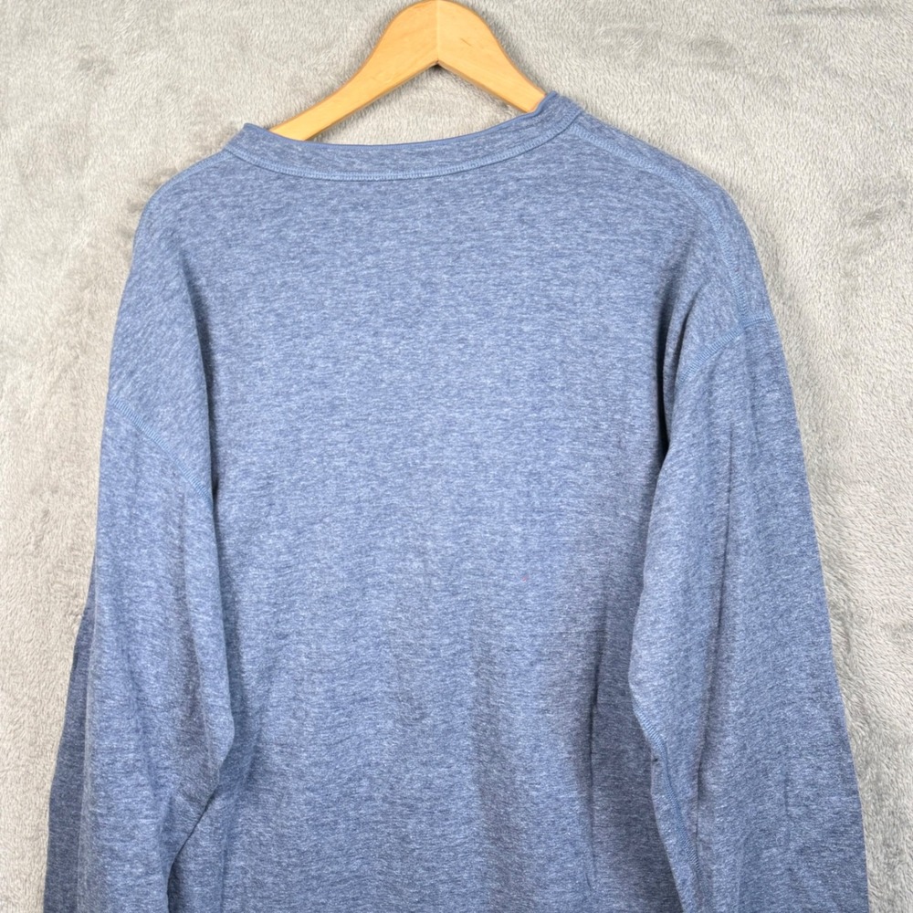 L.L. Bean River Driver Shirt Men XXL Blue L/S Henley Wool Blend Two-Layer Basic - Picture 4 of 7